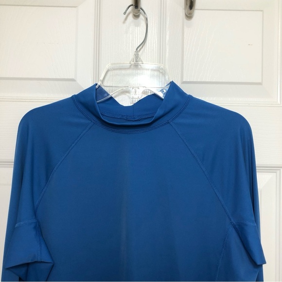 Lands' End Stretchy Mock Neckline Long Sleeve Blue Top L - Picture 3 of 12